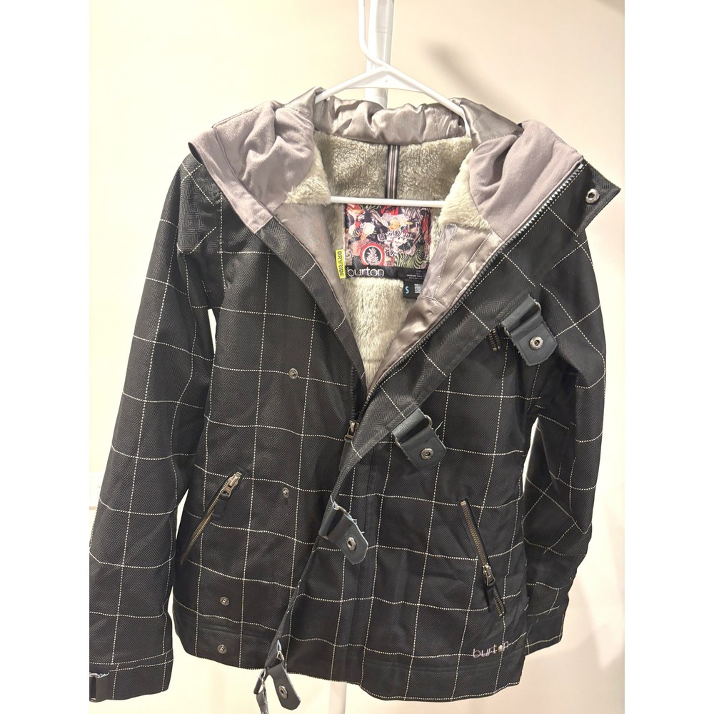 Vintage Y2K Burton DRYRIDE Grid Plaid Snowboard Jacket Buckle Straps Gorpcore